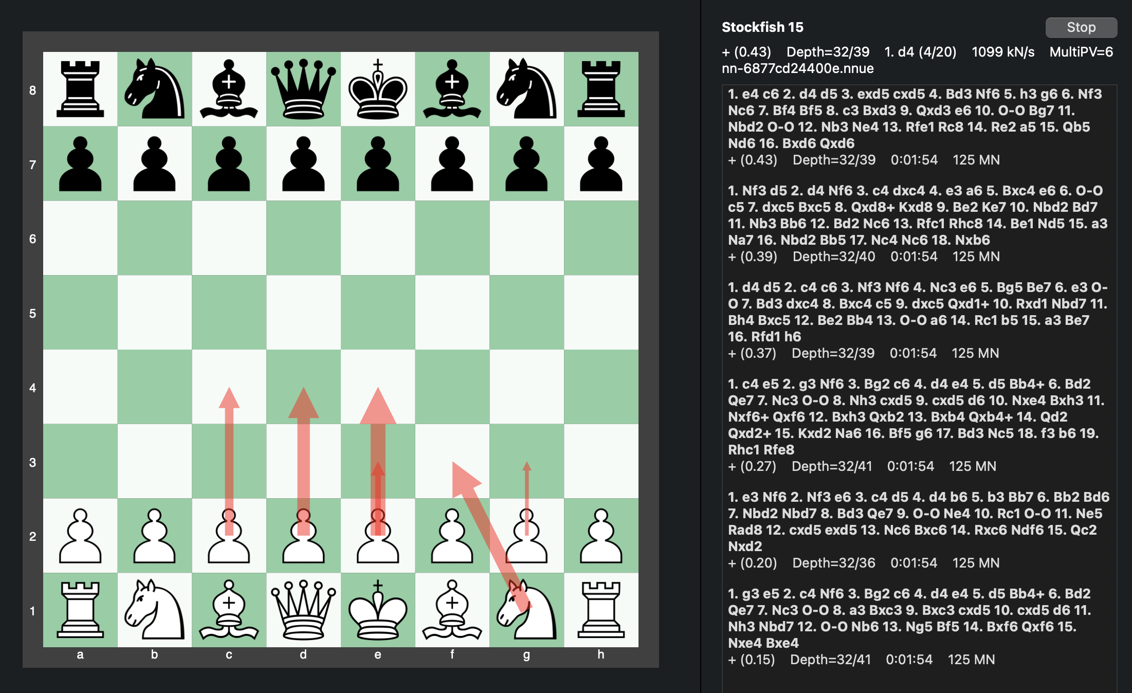 Chess engine: ProteusSF 005 (Stockfish derivative)
